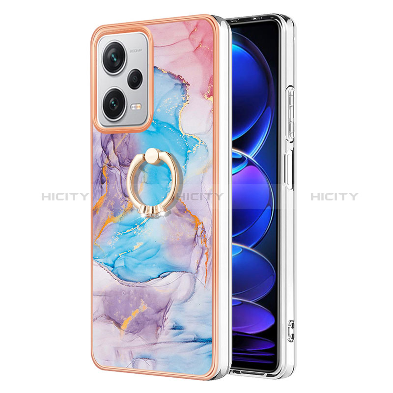 Funda Silicona Gel Goma Patron de Moda Carcasa con Anillo de dedo Soporte YB3 para Xiaomi Redmi Note 12 Explorer