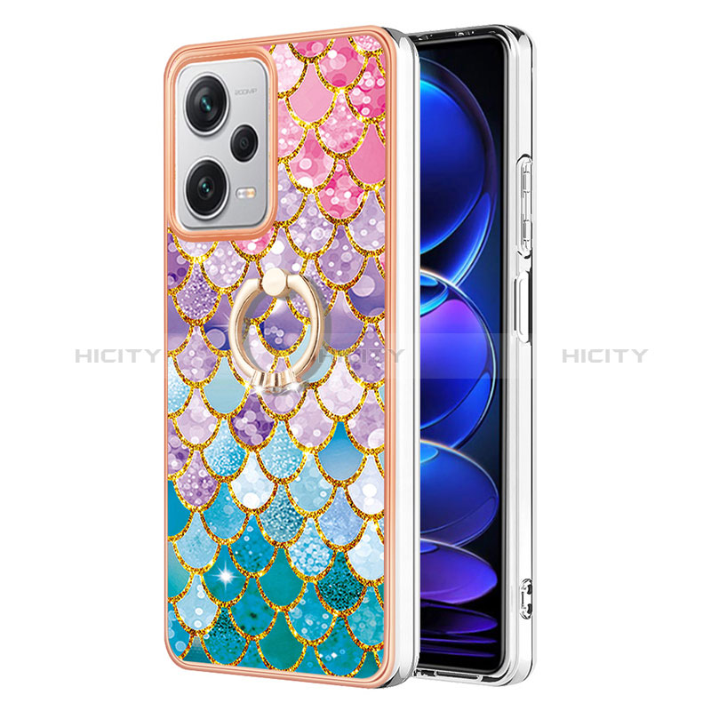 Funda Silicona Gel Goma Patron de Moda Carcasa con Anillo de dedo Soporte YB3 para Xiaomi Redmi Note 12 Explorer Vistoso