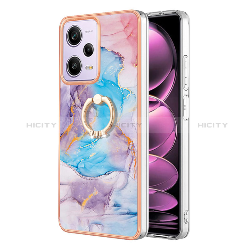 Funda Silicona Gel Goma Patron de Moda Carcasa con Anillo de dedo Soporte YB3 para Xiaomi Redmi Note 12 Pro 5G