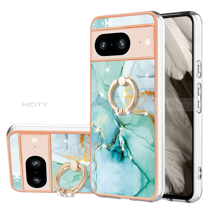 Funda Silicona Gel Goma Patron de Moda Carcasa con Anillo de dedo Soporte YB5 para Google Pixel 8 5G