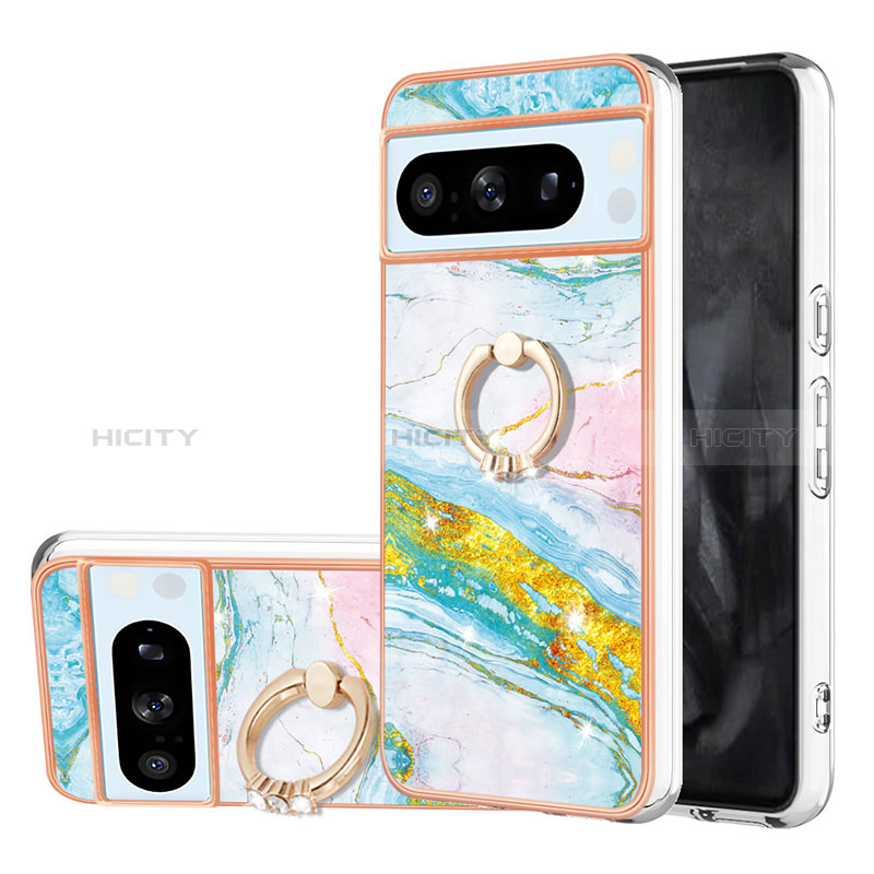 Funda Silicona Gel Goma Patron de Moda Carcasa con Anillo de dedo Soporte YB5 para Google Pixel 8 Pro 5G Vistoso