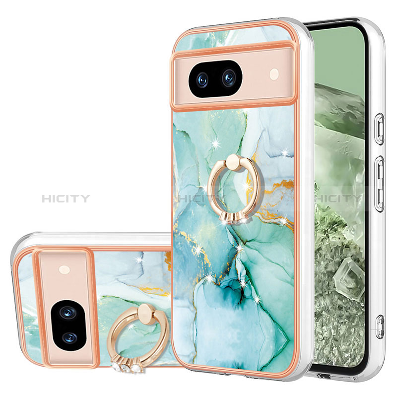 Funda Silicona Gel Goma Patron de Moda Carcasa con Anillo de dedo Soporte YB5 para Google Pixel 8a 5G