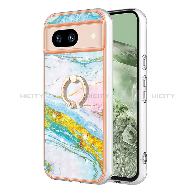 Funda Silicona Gel Goma Patron de Moda Carcasa con Anillo de dedo Soporte YB5 para Google Pixel 8a 5G