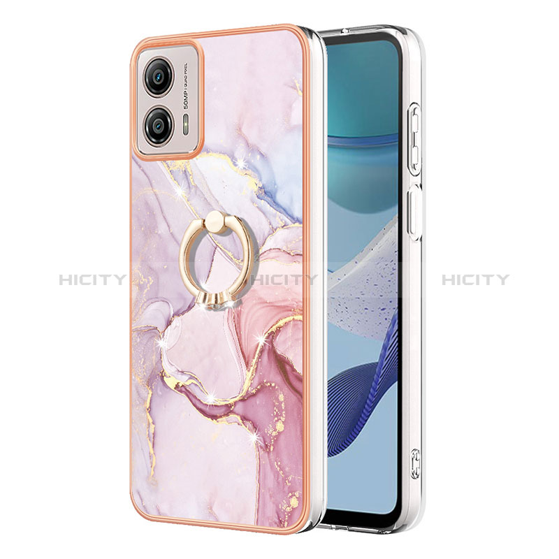 Funda Silicona Gel Goma Patron de Moda Carcasa con Anillo de dedo Soporte YB5 para Motorola Moto G53 5G