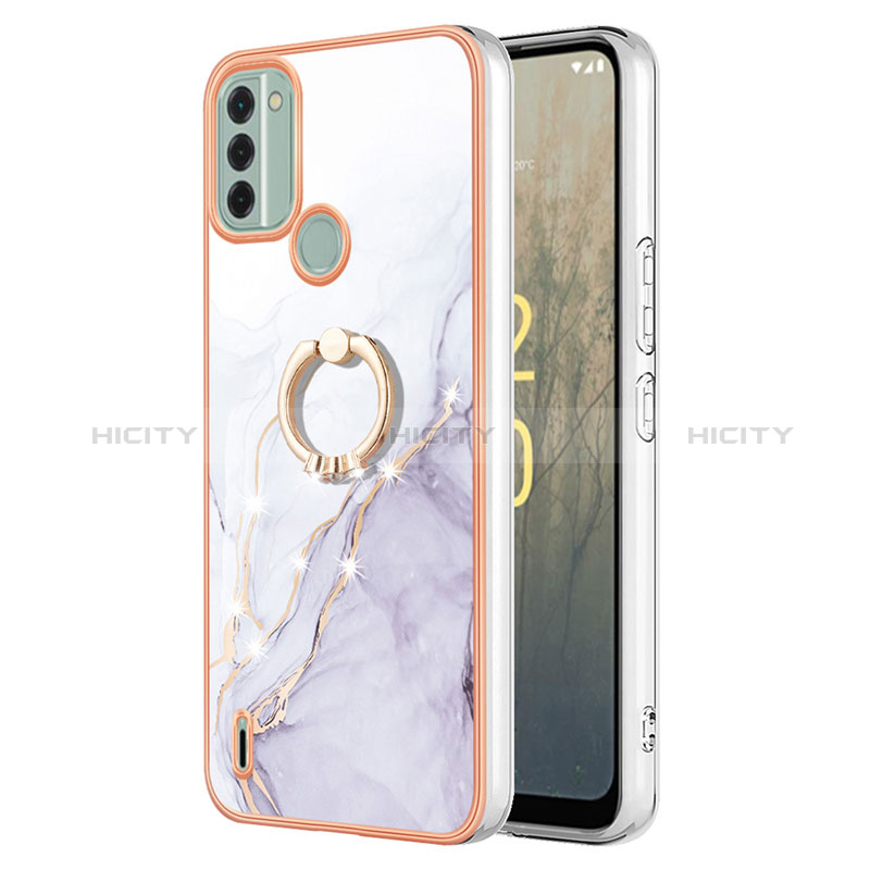 Funda Silicona Gel Goma Patron de Moda Carcasa con Anillo de dedo Soporte YB5 para Nokia C31