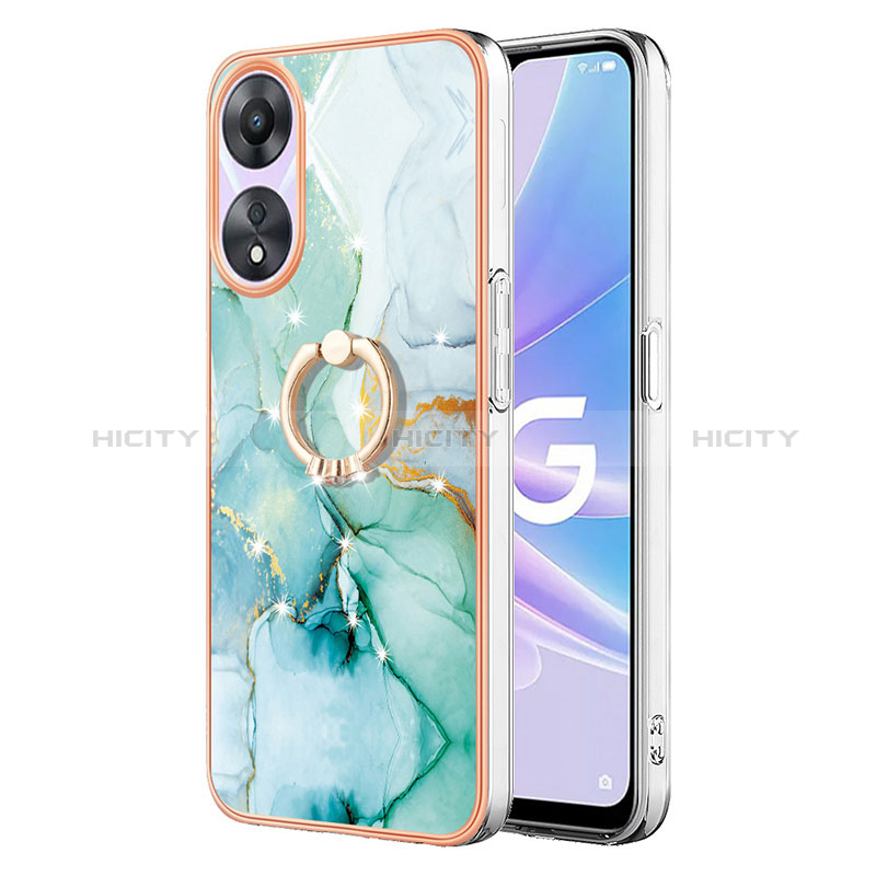 Funda Silicona Gel Goma Patron de Moda Carcasa con Anillo de dedo Soporte YB5 para Oppo A58 5G