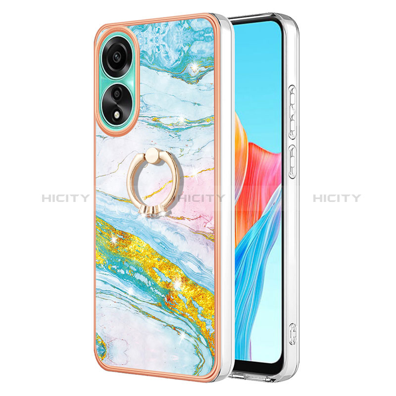 Funda Silicona Gel Goma Patron de Moda Carcasa con Anillo de dedo Soporte YB5 para Oppo A78 4G