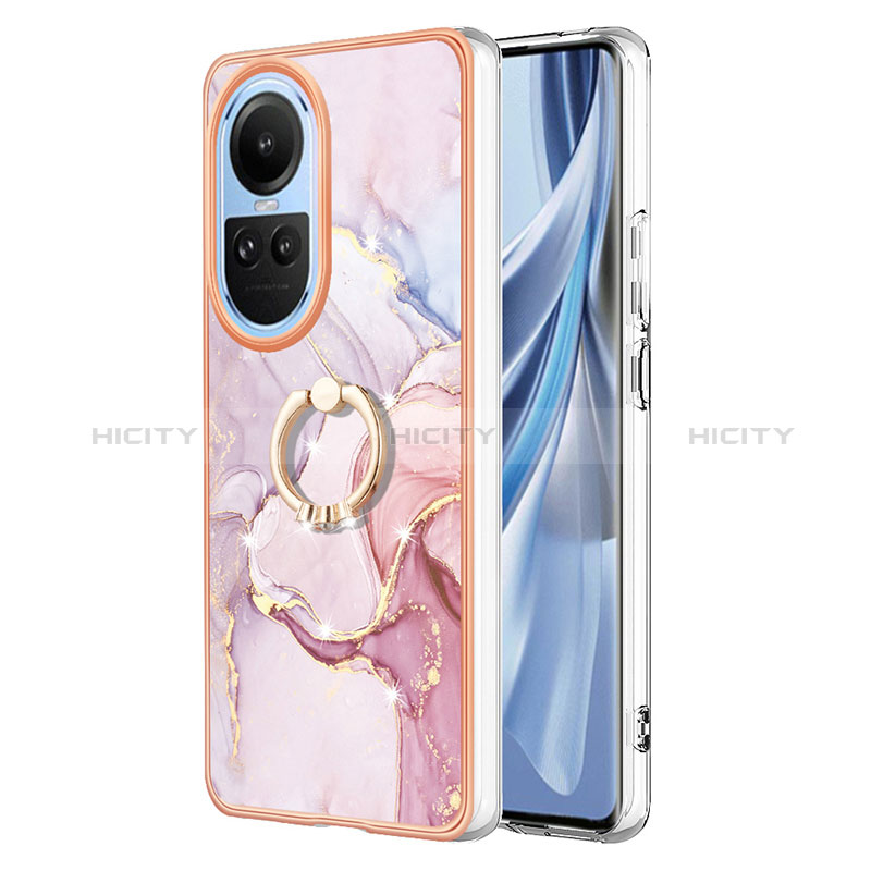 Funda Silicona Gel Goma Patron de Moda Carcasa con Anillo de dedo Soporte YB5 para Oppo Reno10 5G