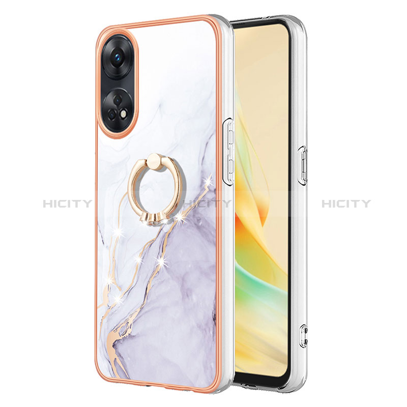 Funda Silicona Gel Goma Patron de Moda Carcasa con Anillo de dedo Soporte YB5 para Oppo Reno8 T 4G