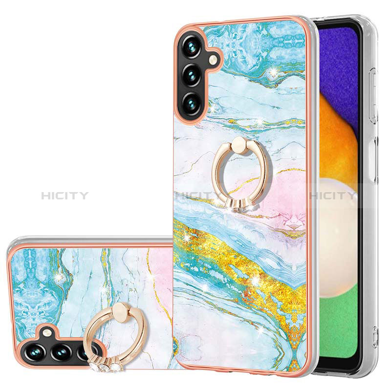 Funda Silicona Gel Goma Patron de Moda Carcasa con Anillo de dedo Soporte YB5 para Samsung Galaxy A34 5G