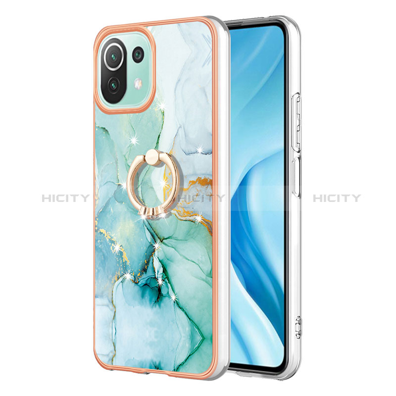 Funda Silicona Gel Goma Patron de Moda Carcasa con Anillo de dedo Soporte YB5 para Xiaomi Mi 11 Lite 4G