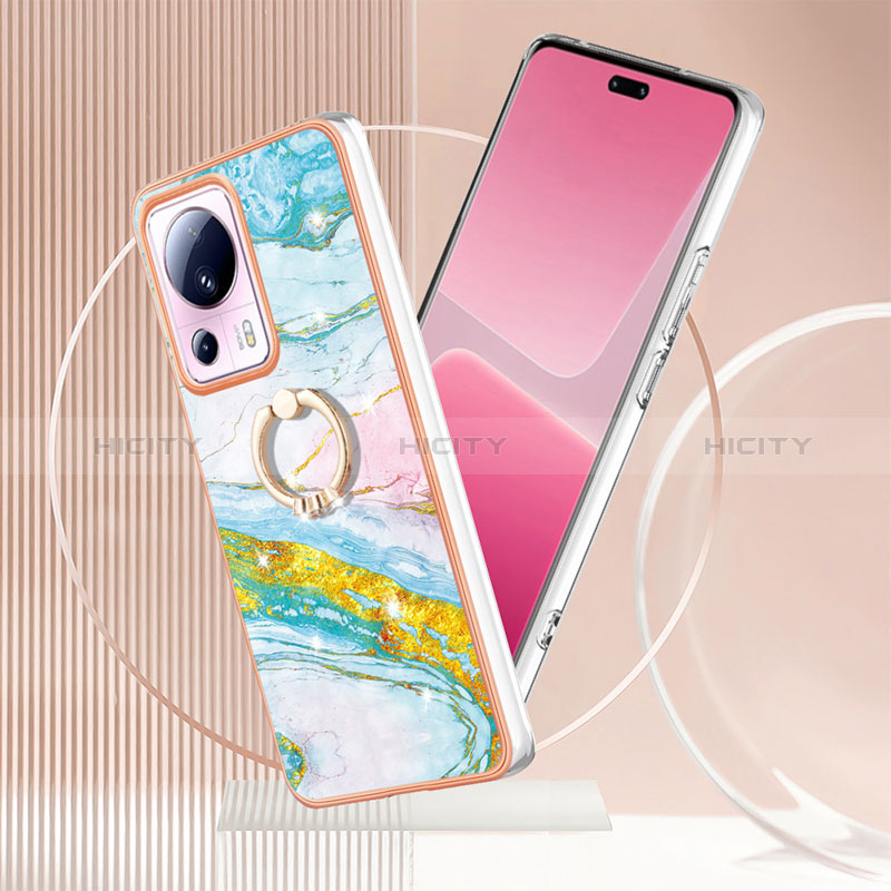 Funda Silicona Gel Goma Patron de Moda Carcasa con Anillo de dedo Soporte YB5 para Xiaomi Mi 13 Lite 5G