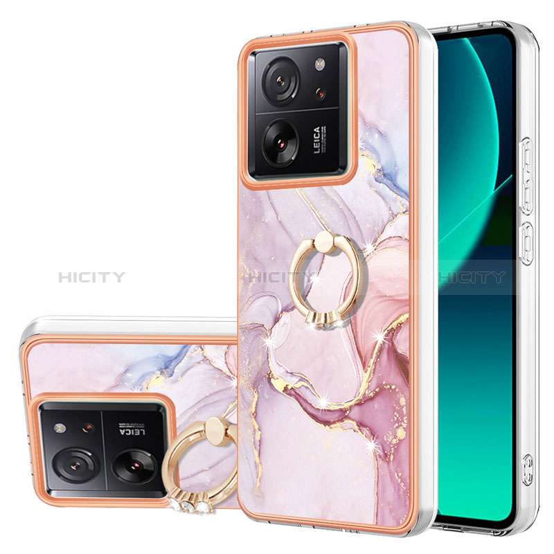 Funda Silicona Gel Goma Patron de Moda Carcasa con Anillo de dedo Soporte YB5 para Xiaomi Mi 13T 5G