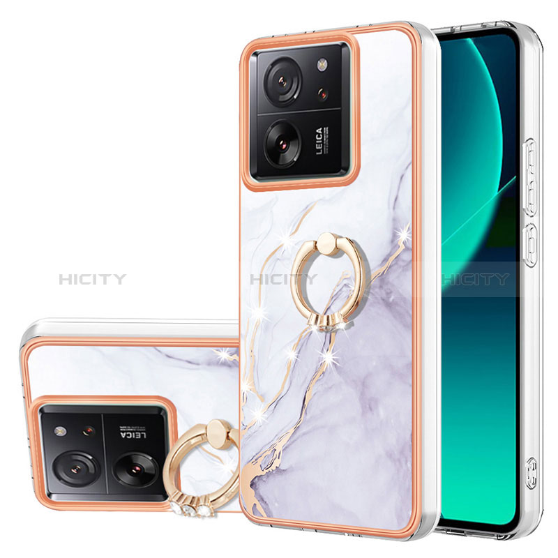 Funda Silicona Gel Goma Patron de Moda Carcasa con Anillo de dedo Soporte YB5 para Xiaomi Mi 13T 5G