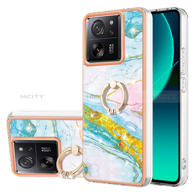 Funda Silicona Gel Goma Patron de Moda Carcasa con Anillo de dedo Soporte YB5 para Xiaomi Mi 13T 5G