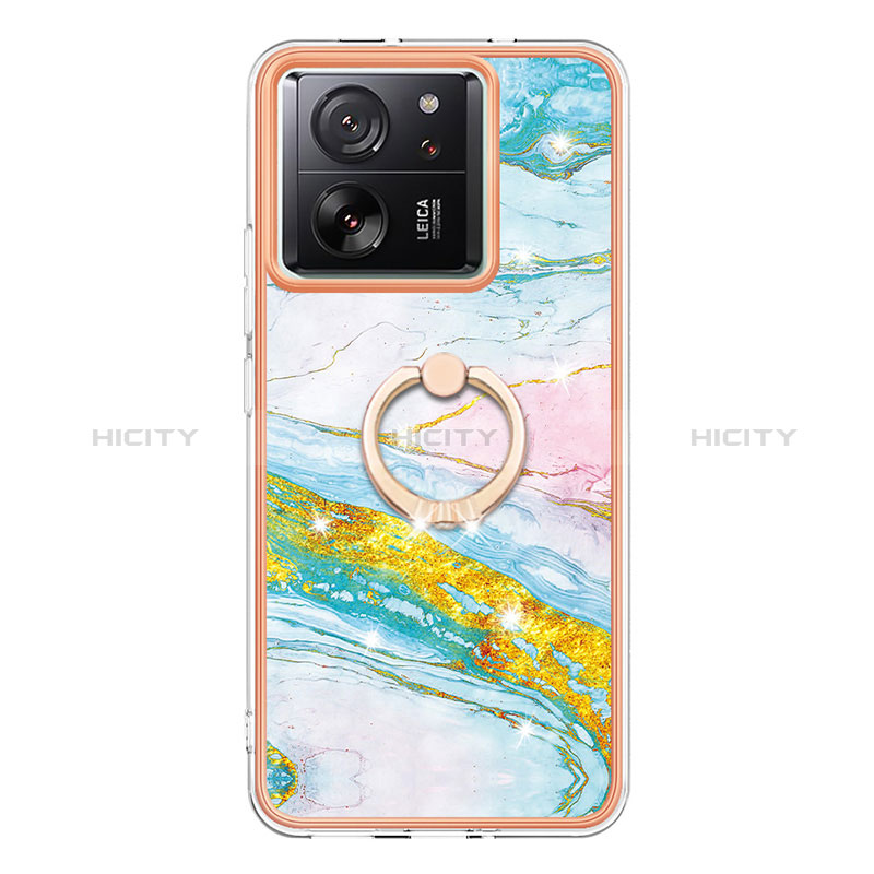 Funda Silicona Gel Goma Patron de Moda Carcasa con Anillo de dedo Soporte YB5 para Xiaomi Mi 13T 5G