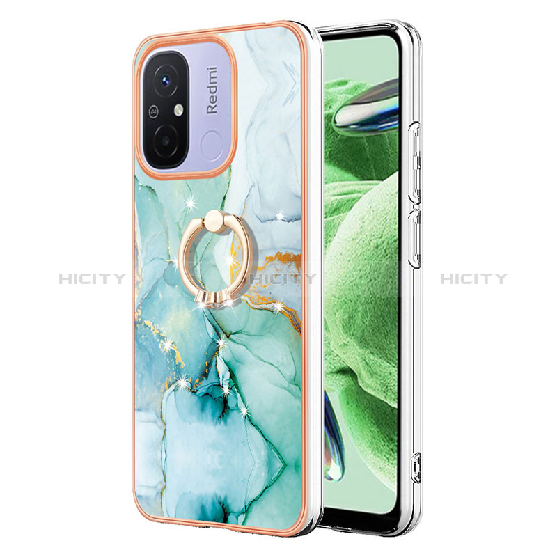 Funda Silicona Gel Goma Patron de Moda Carcasa con Anillo de dedo Soporte YB5 para Xiaomi Poco C55