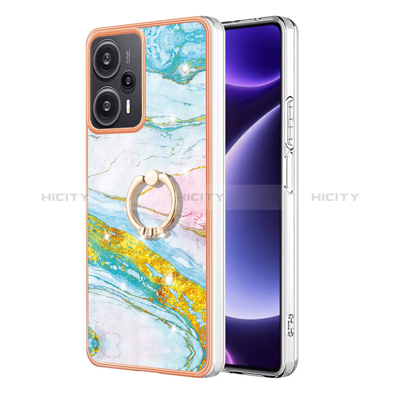 Funda Silicona Gel Goma Patron de Moda Carcasa con Anillo de dedo Soporte YB5 para Xiaomi Poco F5 5G