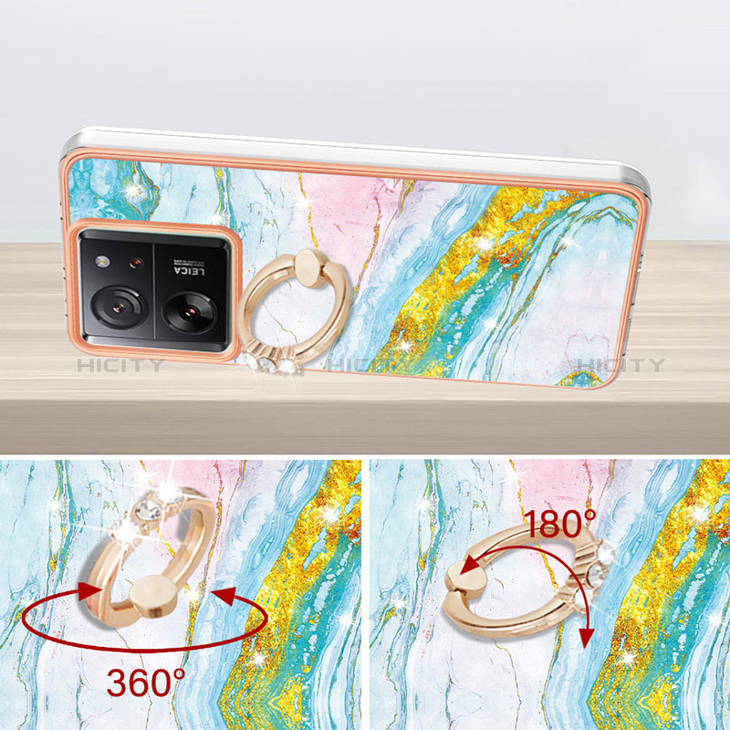 Funda Silicona Gel Goma Patron de Moda Carcasa con Anillo de dedo Soporte YB5 para Xiaomi Redmi K60 Ultra 5G