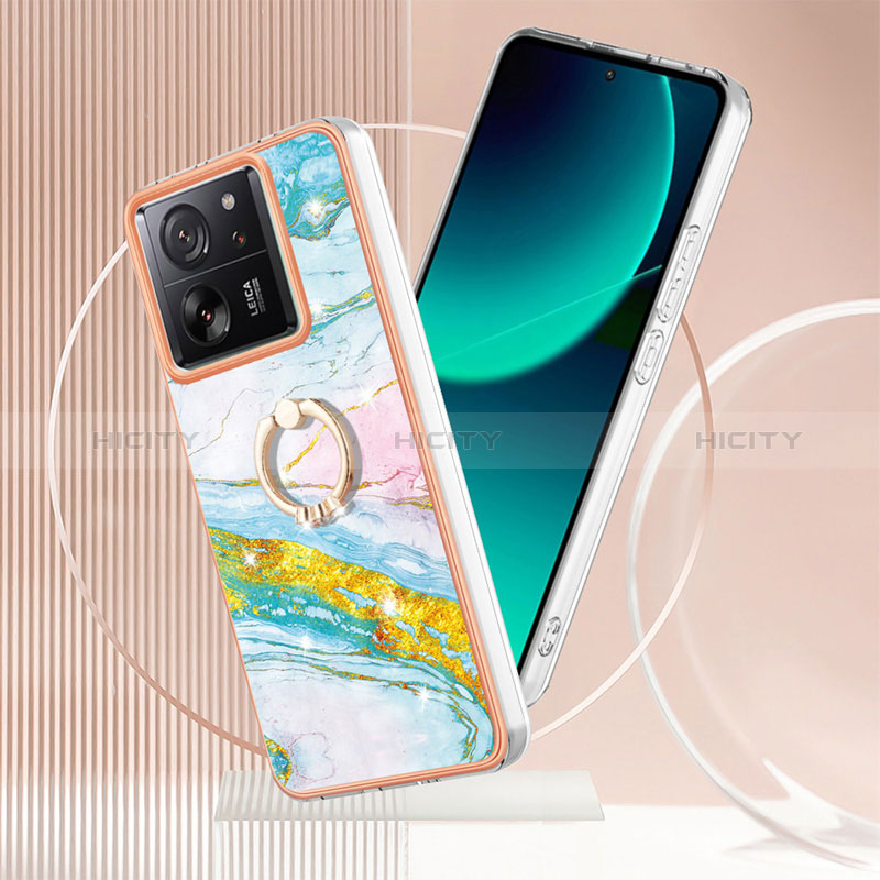 Funda Silicona Gel Goma Patron de Moda Carcasa con Anillo de dedo Soporte YB5 para Xiaomi Redmi K60 Ultra 5G