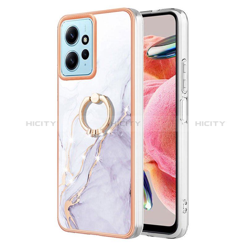 Funda Silicona Gel Goma Patron de Moda Carcasa con Anillo de dedo Soporte YB5 para Xiaomi Redmi Note 12 4G