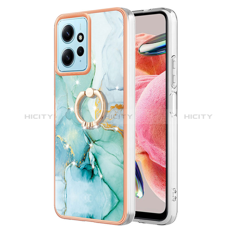 Funda Silicona Gel Goma Patron de Moda Carcasa con Anillo de dedo Soporte YB5 para Xiaomi Redmi Note 12 4G