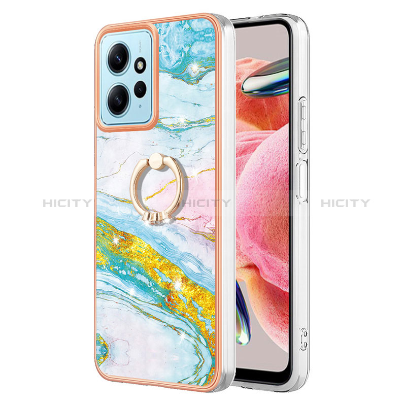 Funda Silicona Gel Goma Patron de Moda Carcasa con Anillo de dedo Soporte YB5 para Xiaomi Redmi Note 12 4G