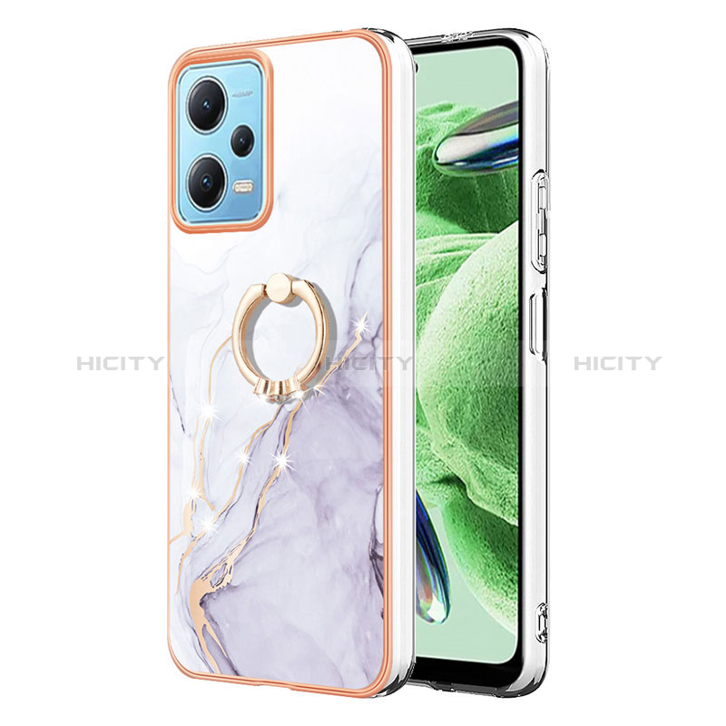 Funda Silicona Gel Goma Patron de Moda Carcasa con Anillo de dedo Soporte YB5 para Xiaomi Redmi Note 12 5G