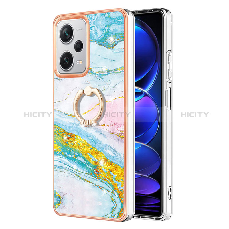 Funda Silicona Gel Goma Patron de Moda Carcasa con Anillo de dedo Soporte YB5 para Xiaomi Redmi Note 12 Explorer Vistoso