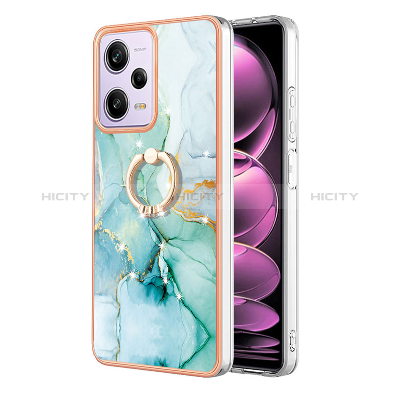 Funda Silicona Gel Goma Patron de Moda Carcasa con Anillo de dedo Soporte YB5 para Xiaomi Redmi Note 12 Pro 5G