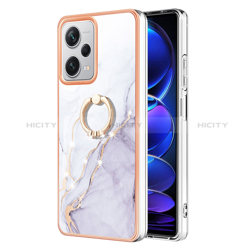 Funda Silicona Gel Goma Patron de Moda Carcasa con Anillo de dedo Soporte YB5 para Xiaomi Redmi Note 12 Pro+ Plus 5G