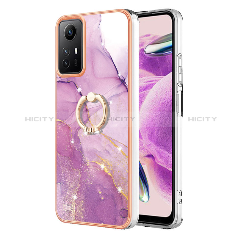 Funda Silicona Gel Goma Patron de Moda Carcasa con Anillo de dedo Soporte YB5 para Xiaomi Redmi Note 12S