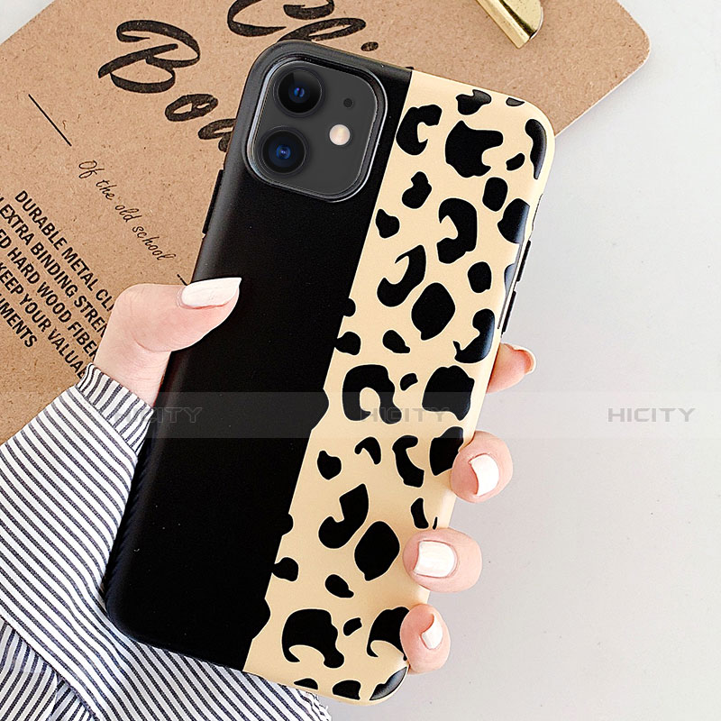 Funda Silicona Gel Goma Patron de Moda Carcasa para Apple iPhone 11 Oro y Negro