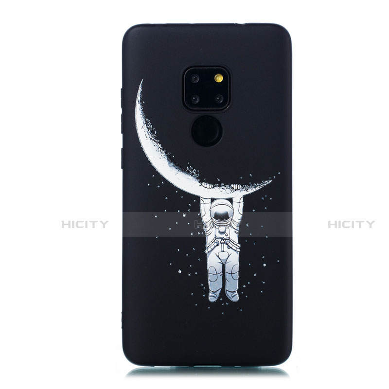 Funda Silicona Gel Goma Patron de Moda Carcasa para Huawei Mate 20 Negro