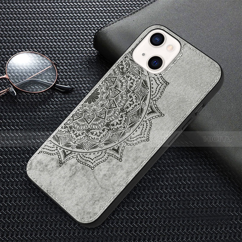 Funda Silicona Gel Goma Patron de Moda Carcasa S01 para Apple iPhone 13 Gris