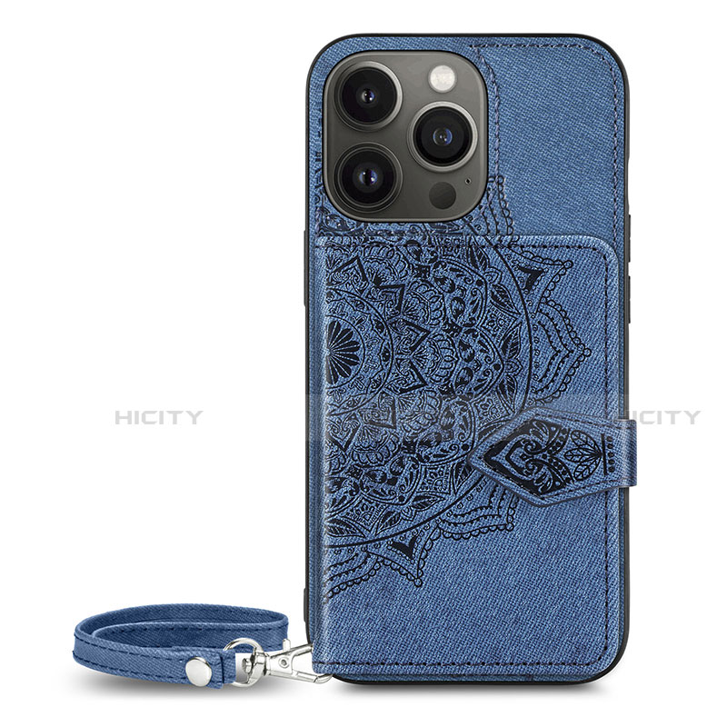 Funda Silicona Gel Goma Patron de Moda Carcasa S01 para Apple iPhone 13 Pro Max Azul