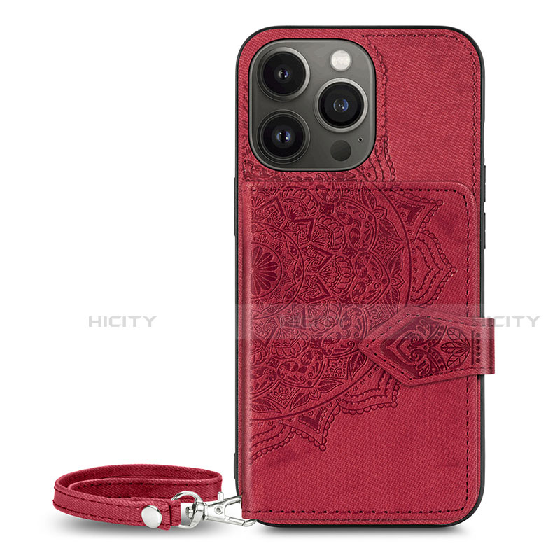 Funda Silicona Gel Goma Patron de Moda Carcasa S01 para Apple iPhone 13 Pro Max Rojo