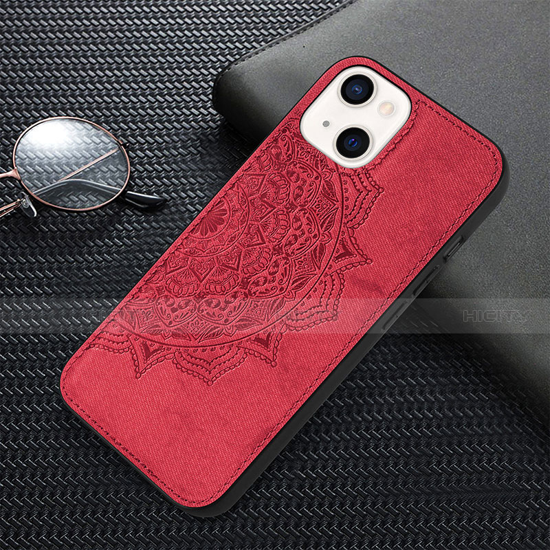 Funda Silicona Gel Goma Patron de Moda Carcasa S01 para Apple iPhone 13 Rojo