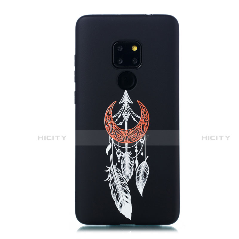 Funda Silicona Gel Goma Patron de Moda Carcasa S01 para Huawei Mate 20 Negro