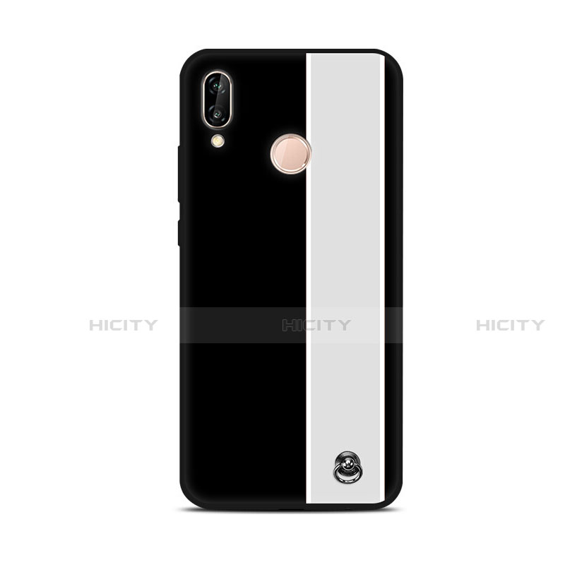 Funda Silicona Gel Goma Patron de Moda Carcasa S01 para Huawei Nova 3e Blanco