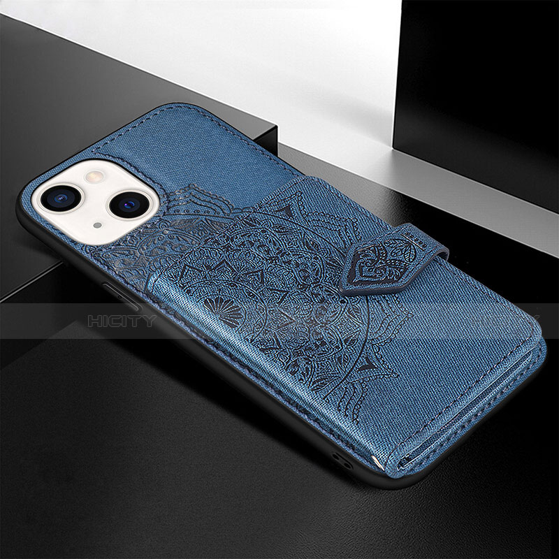 Funda Silicona Gel Goma Patron de Moda Carcasa S02 para Apple iPhone 13 Mini Azul