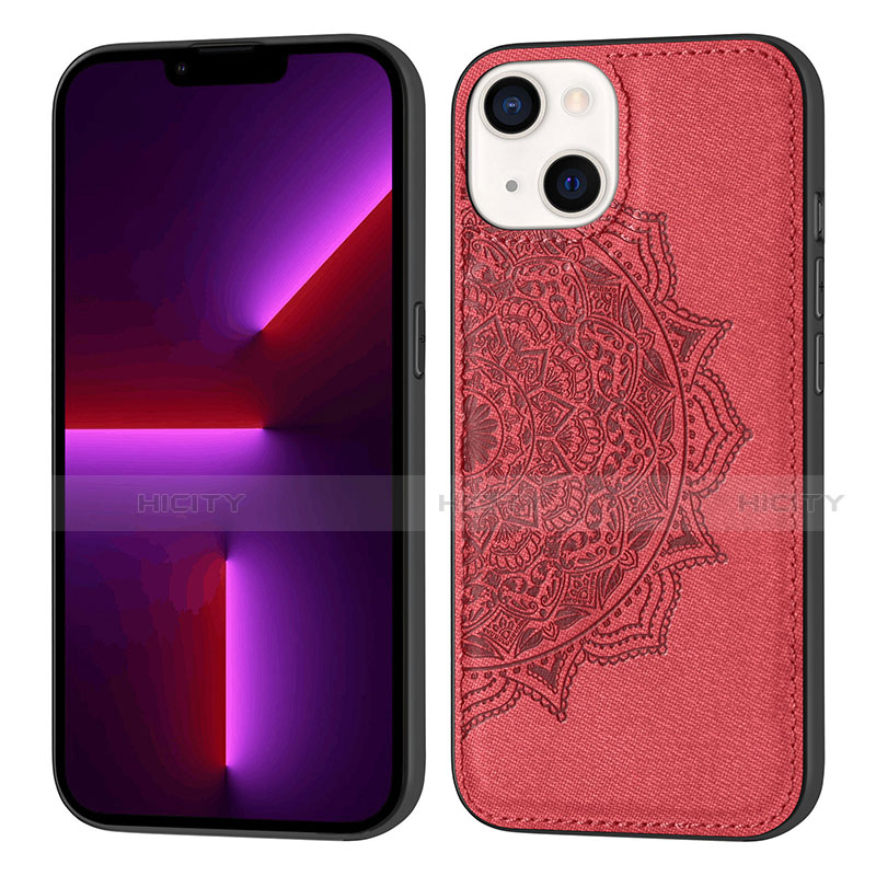 Funda Silicona Gel Goma Patron de Moda Carcasa S04 para Apple iPhone 13 Mini Rojo