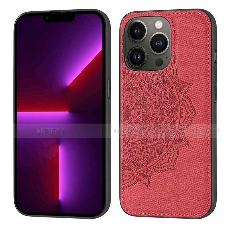 Funda Silicona Gel Goma Patron de Moda Carcasa S04 para Apple iPhone 13 Pro Rojo