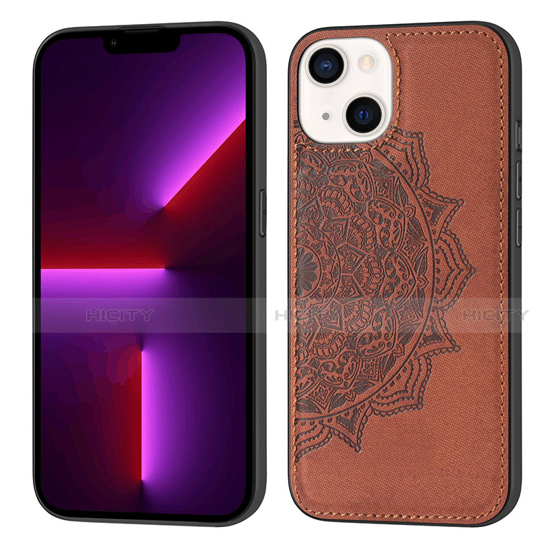 Funda Silicona Gel Goma Patron de Moda Carcasa S04 para Apple iPhone 14 Marron