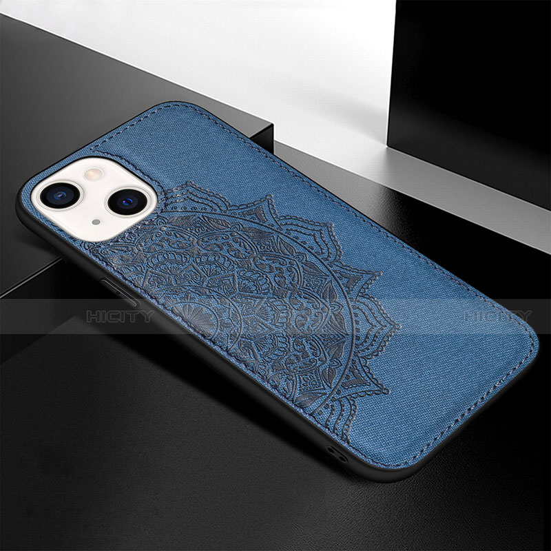 Funda Silicona Gel Goma Patron de Moda Carcasa S05 para Apple iPhone 13 Azul