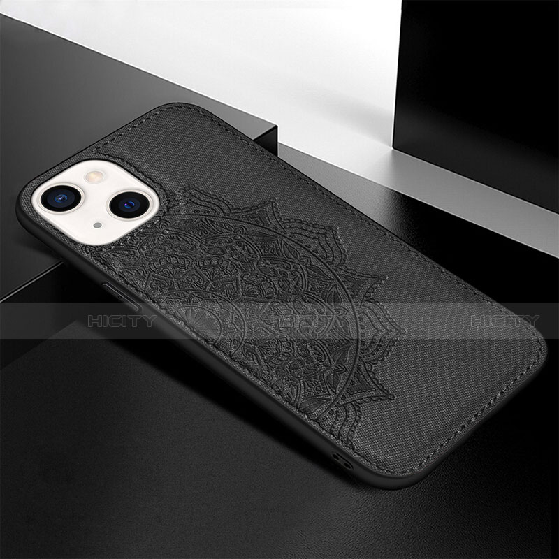 Funda Silicona Gel Goma Patron de Moda Carcasa S05 para Apple iPhone 13 Mini Negro