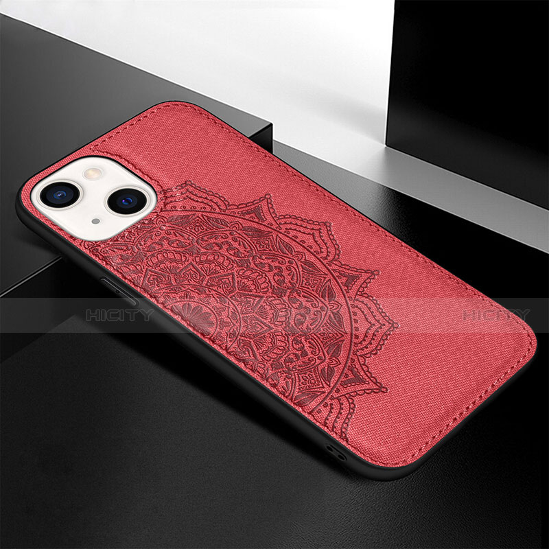 Funda Silicona Gel Goma Patron de Moda Carcasa S05 para Apple iPhone 13 Rojo