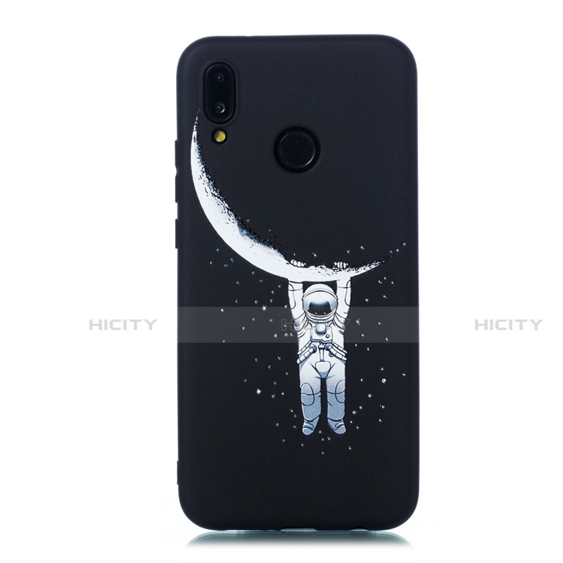 Funda Silicona Gel Goma Patron de Moda Carcasa S05 para Huawei Nova 3e Negro