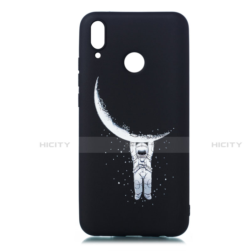 Funda Silicona Gel Goma Patron de Moda Carcasa S05 para Huawei Y9 (2019) Negro