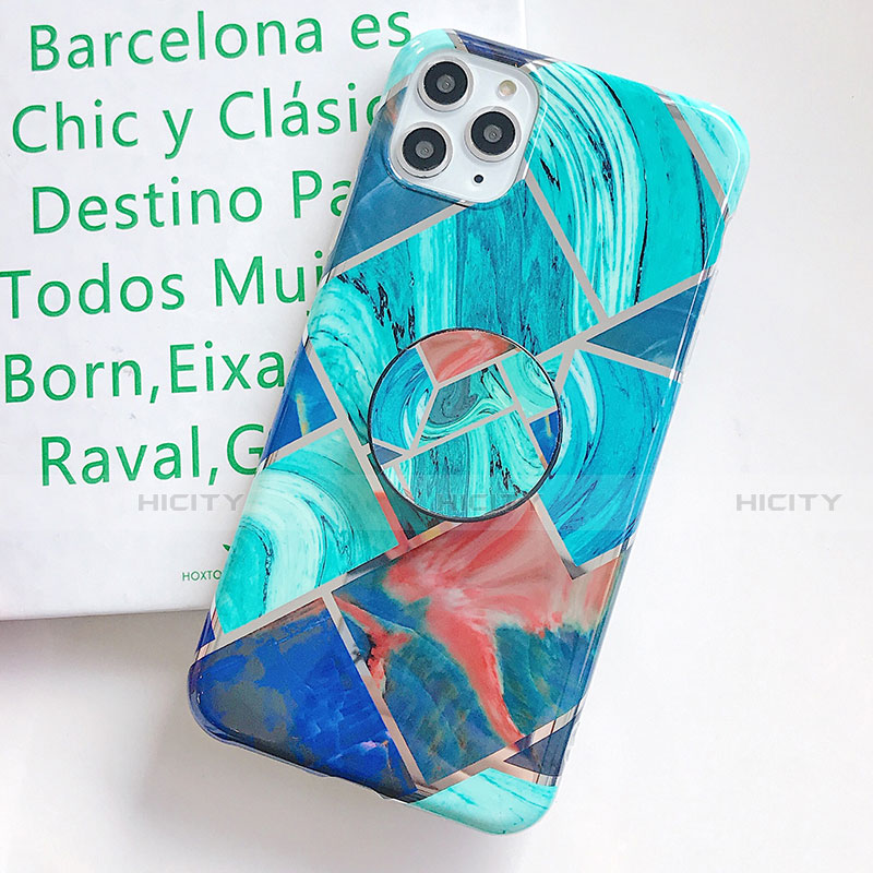 Funda Silicona Gel Goma Patron de Moda Carcasa S06 para Apple iPhone 11 Pro Cian